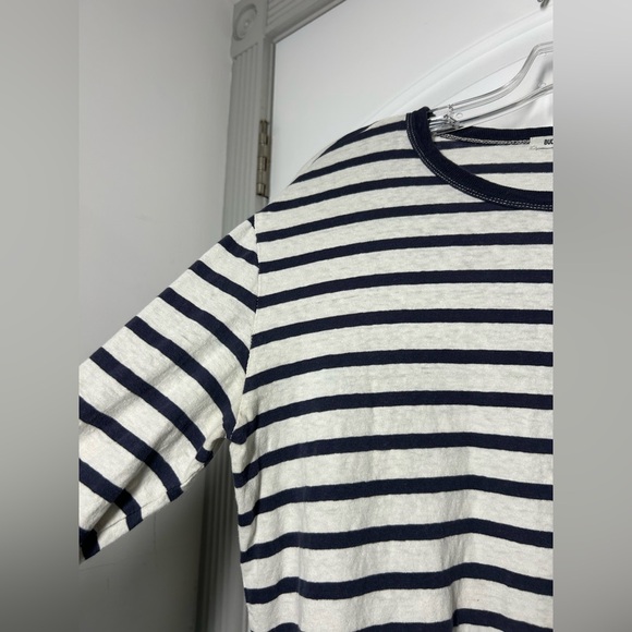 Buck Mason Striped Navy Grey Long Sleeve Top size Medium nautical preppy chic - Picture 5 of 11